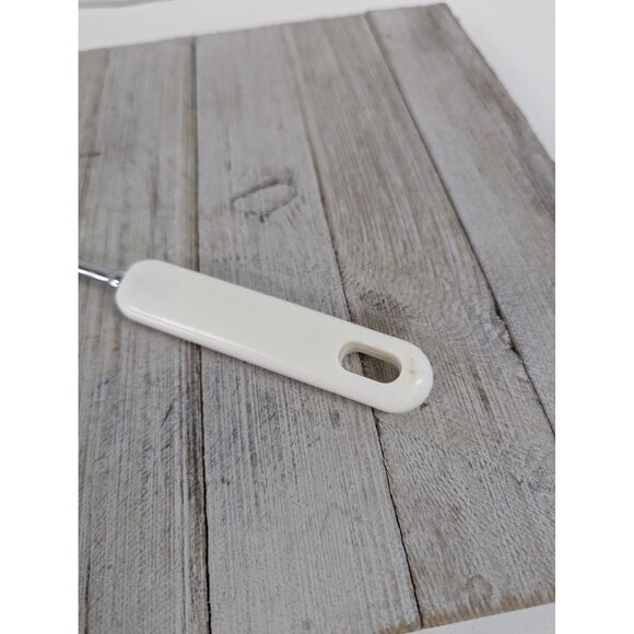 Vintage Chrome Spatula Slotted White Handle 11 3/4" - Picture 3 of 6